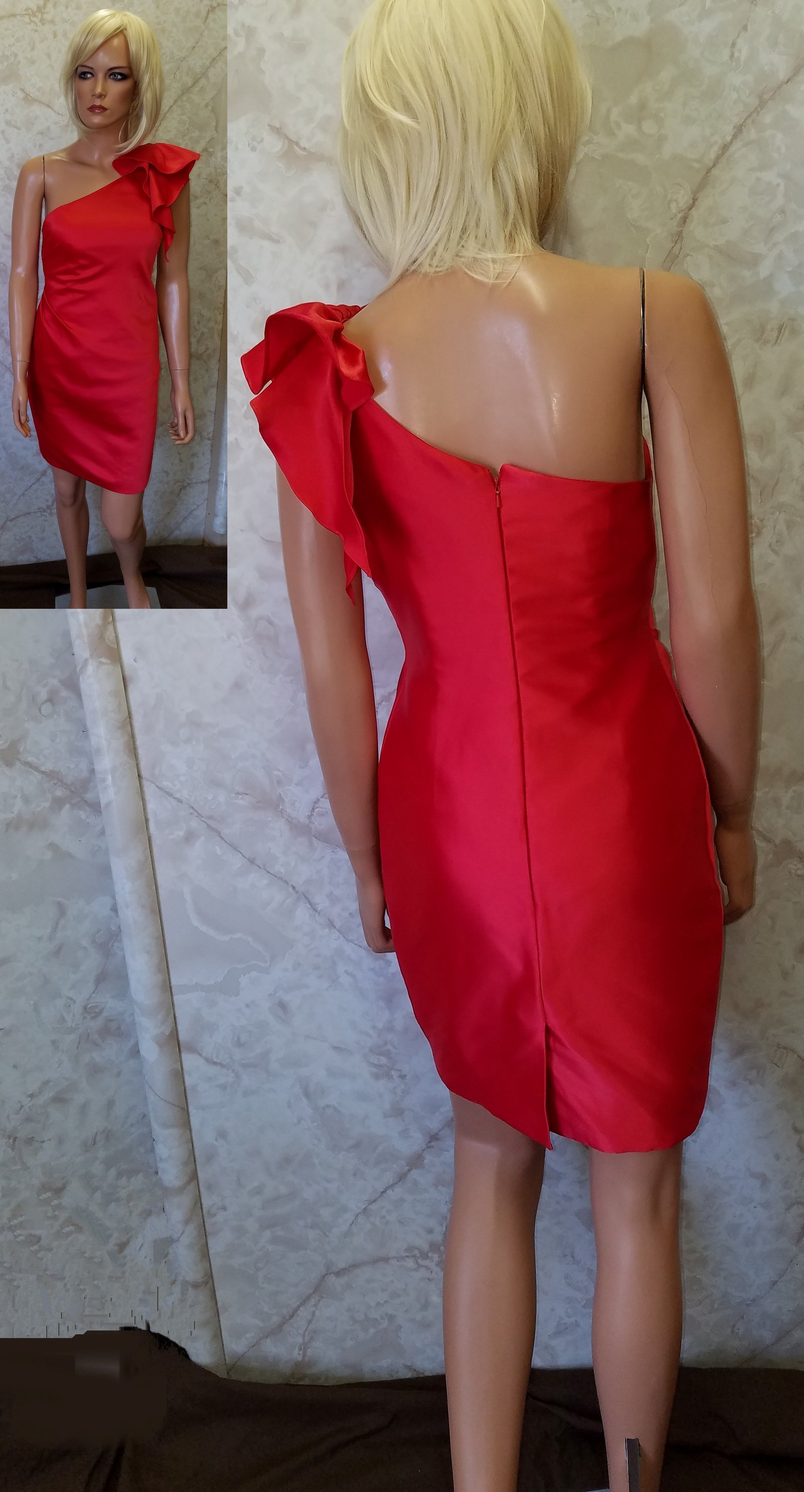 red bridesmaid dress
